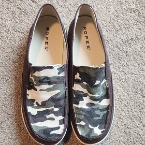 Roper Women’s Camouflage Slip-On Loafers - Brown & Green